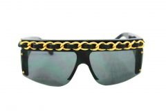 CHANEL Vintage Chain Sunglasses 0026 Black