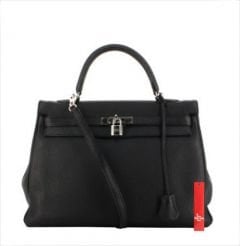 HERMES Togo Kelly 35cm Black PHW