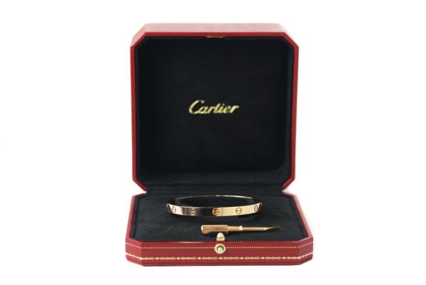 CARTIER 18k Rose Gold Love Bracelet Size 18