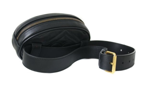 GUCCI Black GG Marmont Mini Belt Bag