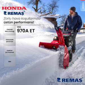 Honda HSS 970 A ETD Benzinli Paletli Kar Küreme Temizleme Püskürtme Makinesi