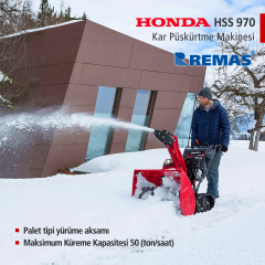 Honda HSS 970 A ETD Benzinli Paletli Kar Küreme Temizleme Püskürtme Makinesi