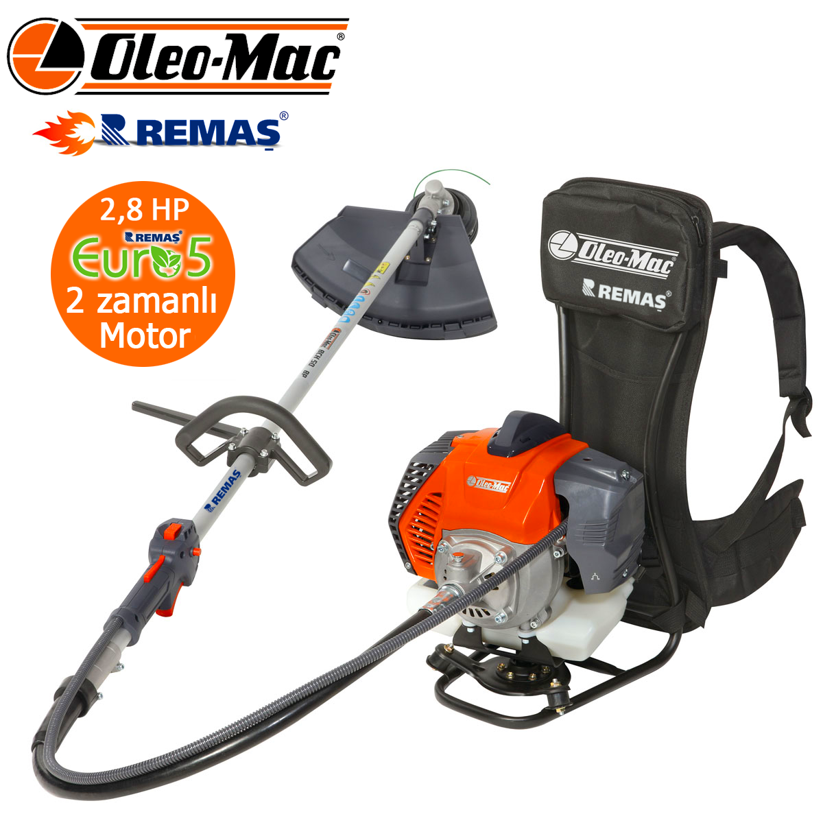 Oleo-Mac BCH 500 BP EUR5 Sırt Tipi 2,8 HP Benzinli Motorlu Tırpan