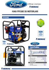 Ford FPX30E İpli 3'' Parmak Motopomp Benzinli Su Motoru