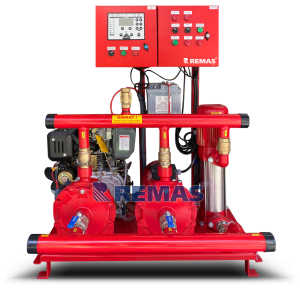 Rempower 10 HP Dizel Motorlu ve Star Elektrik Motorlu Yangınla Mücadele Pompası Hidrofor Fire Pump