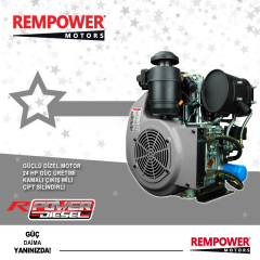 Rempower 294F Marşlı 24 HP Kamalı Çift Silindirli Dizel Motor