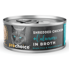 ProChoice Hypo-Allergenic Sos İçinde Tavuk Etli ve Kalamarlı Tahılsız Yetişkin Kedi Konservesi 70 gr