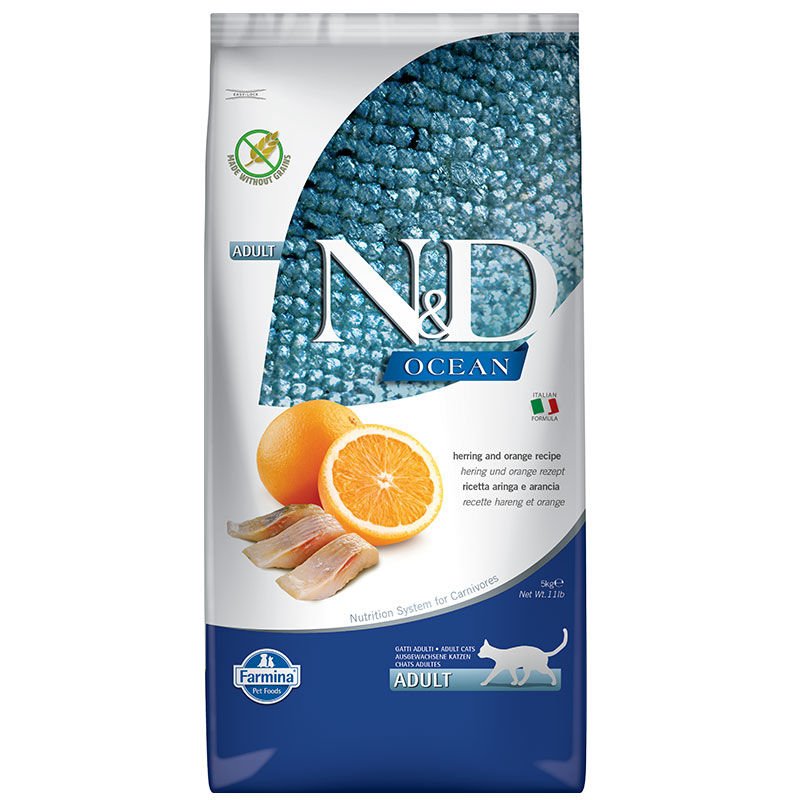 N-D Cat Ocean Tahılsız Balıklı Portakallı 5 Kg