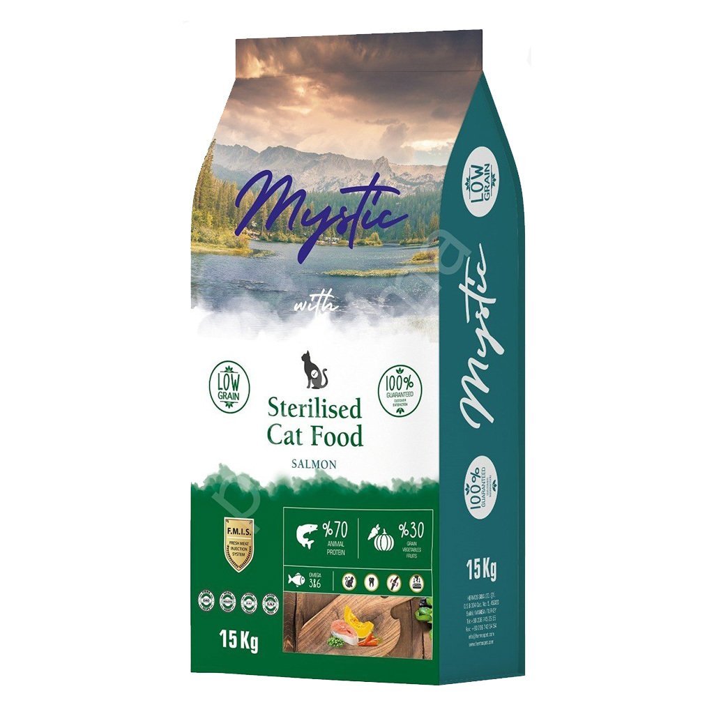 Mystic Az Tahıllı Somon Etli Kısırlaştırılmış Kedi Maması 15 Kg