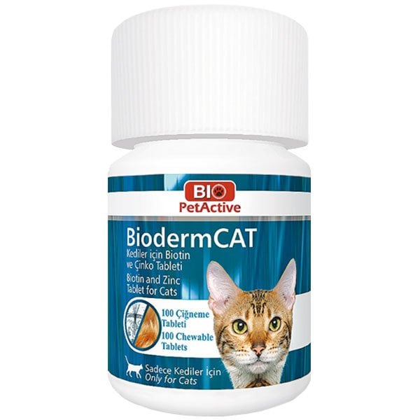 Bio Pet Active Bioderm Cat Kedi Biotin Çinko 0,3 gr 100 Tablet