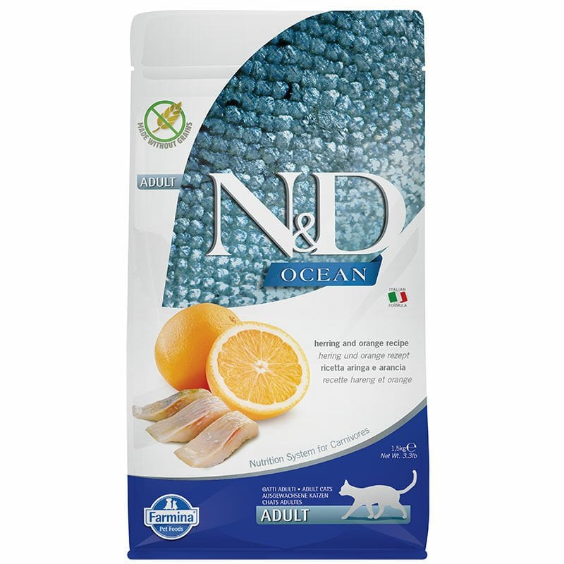 N-D Ocean Tahılsız Balık Portakal Kedi Maması 1,5 Kg