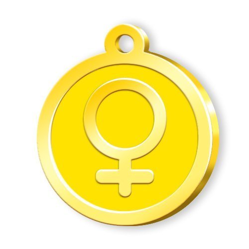 Dalis Altın Mineli Kadın Sembol Desenli Künye - Sarı