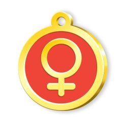 Dalis Altın Mineli Kadın Sembol Desenli Künye - Kırmızı