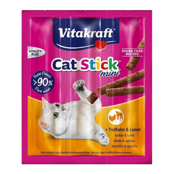 Vitakraft Cat Stick Kuzu ve Hindili Çubuk Kedi Ödülü 3 Adet 54 gr