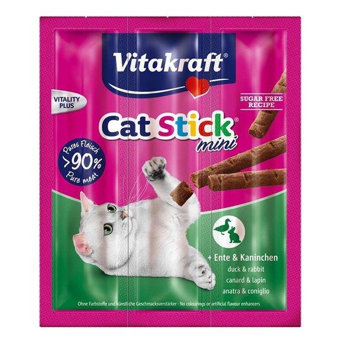 Vitakraft Cat Stick Tavşanlı ve Ördekli 3 lü Ödül Çubuğu 54 gr