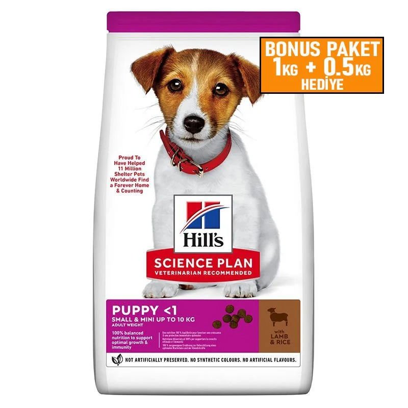 Hill Small Mini Puppy Küçük Irk Kuzu Etli Yavru Köpek Maması 1+0,5 Kg