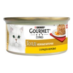 Gourmet Gold Savoury Cake Tavuklu Havuçlu Yetişkin Kedi Konservesi 85 gr