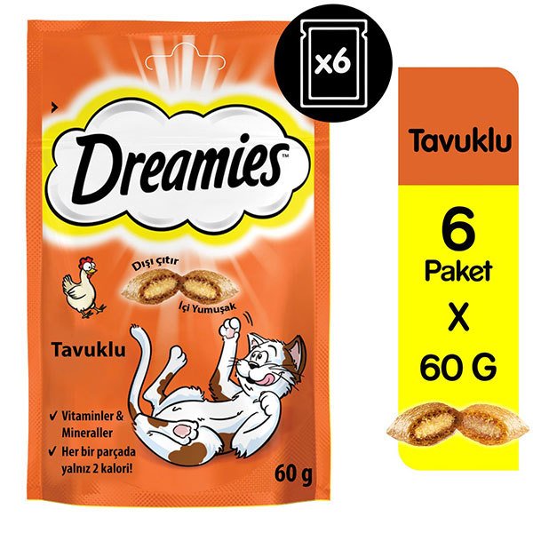 Dreamies Tavuklu Kedi Ödülü 60 gr x 6 adet