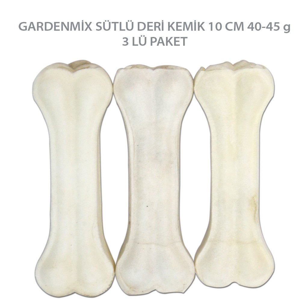 Garden Mix Sütlü Deri Kemik Köpek Ödülü 10 cm 40-45 gr. 3 Adet