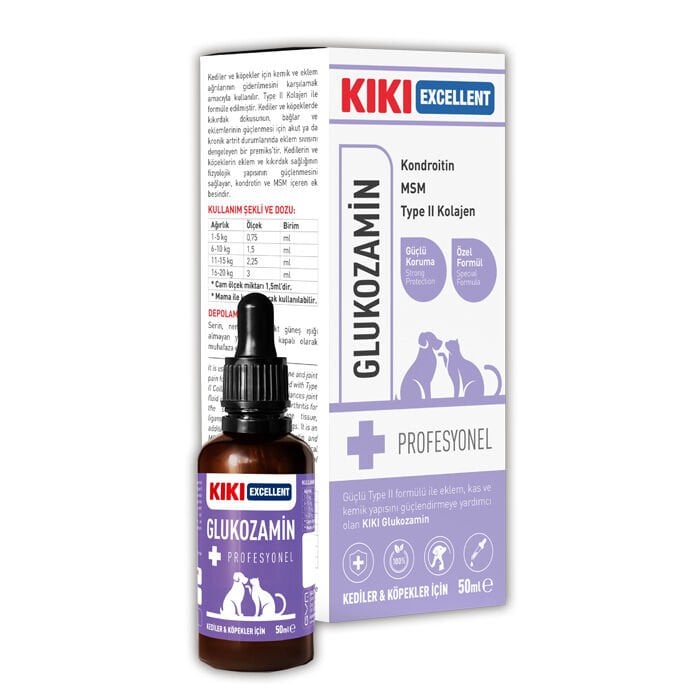 KIKI Kedi ve Köpek Glukozamin Kondroitin Type II Kolajen 8 x 50 ml