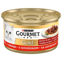 Purina Gourmet Gold Soslu Parça Sığır Etli Yaş Kedi Maması 85 gr