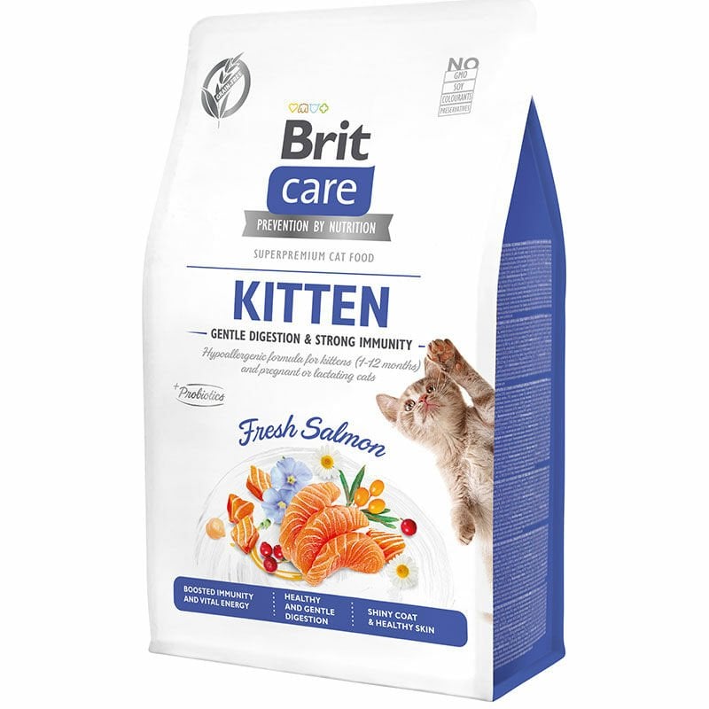 Brit Care Gentle Digestion Strong Immunity Somonlu Tahılsız Yavru Kedi Maması 2 Kg