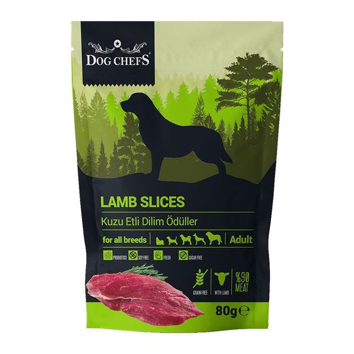 Dog Chefs Lamb Slices 80 gr Kuzu Etli Dilim Köpek