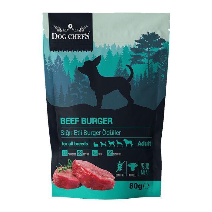 Dog Chefs Beef Burger 80 gr - Sığır Etli Köpek Ödül