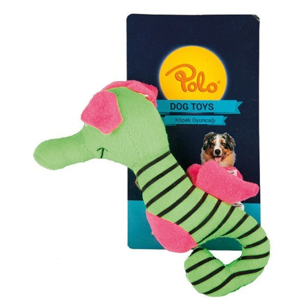 Polo Peluş Çizgili Denizatı Yeşil Mavi18 cm Köpek Oyuncağı