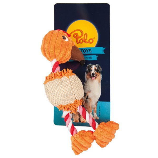 Polo Peluş Diş İpi Ayaklı Tavuk Köpek Oyuncağı 28 cm