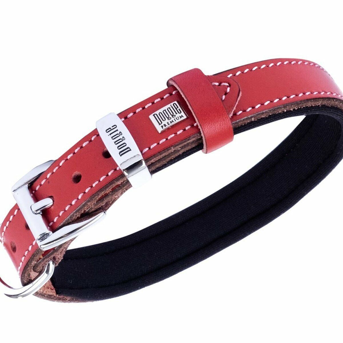 Doggie SBT2010S Comfort Deri Boyun Tasması Kırmızı 2,5 x 37-45 cm