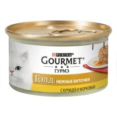 Gourmet Gold Savoury Cake Tavuklu Havuçlu Kedi Yaş Mama 85 gr x 12 adet