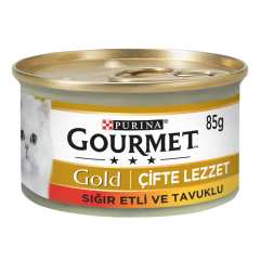 Purina Gourmet Gold Sığır Etli Tavuklu Konserve Kedi Maması 85 gr x 24 Adet