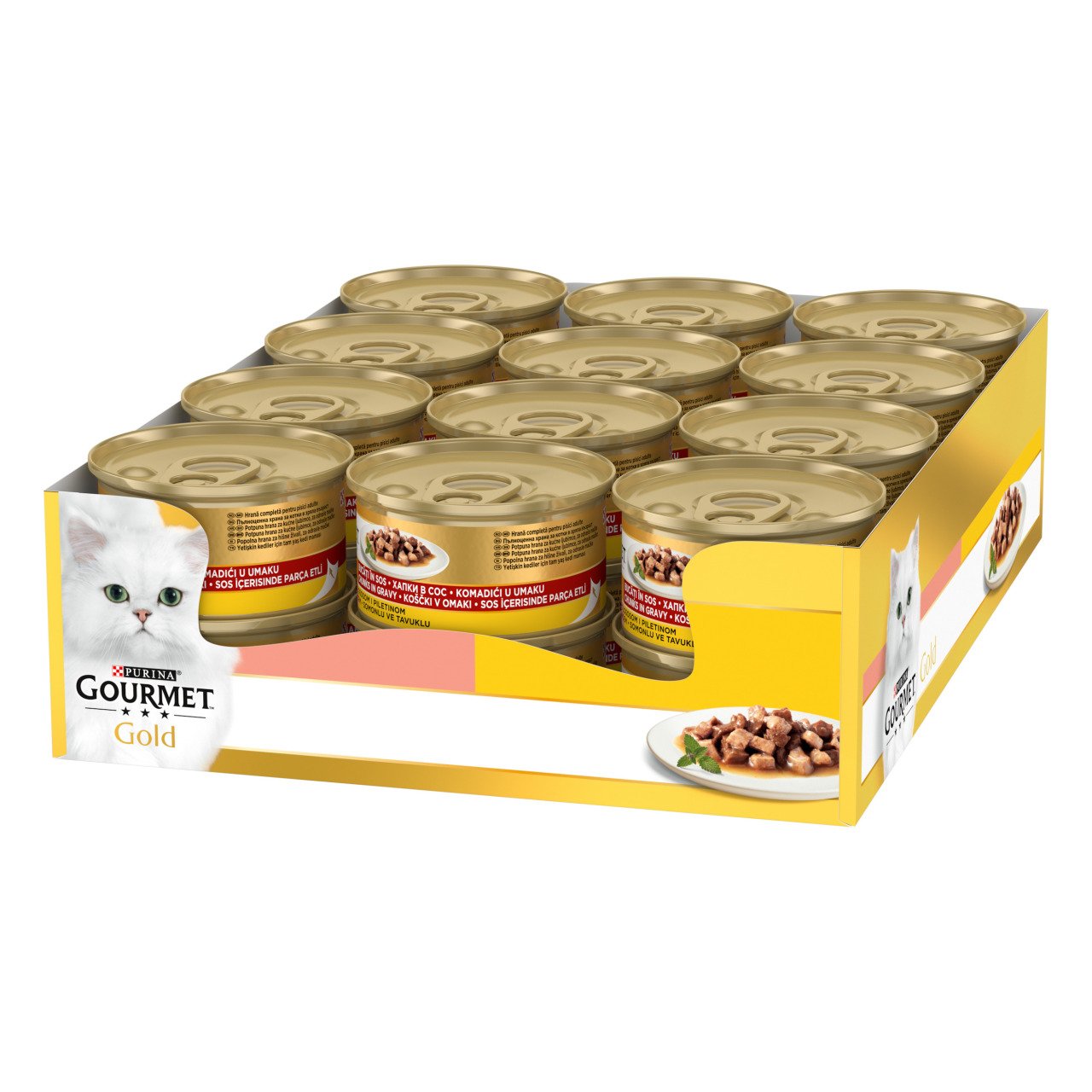 Purina Gourmet Parça Etli Somonlu Tavuklu Kedi Yaş Mama 85 gr x 24 Adet