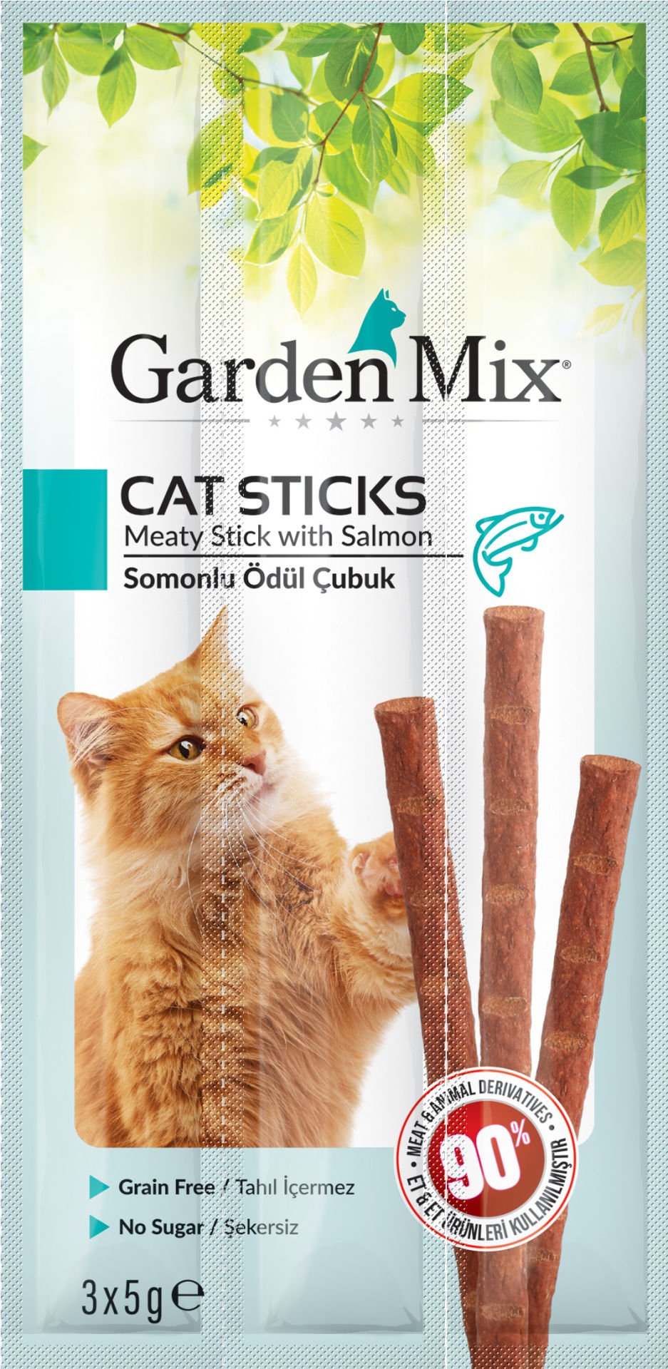 Gardenmix Somonlu Kedi Stick Ödül 3 x 5 gr