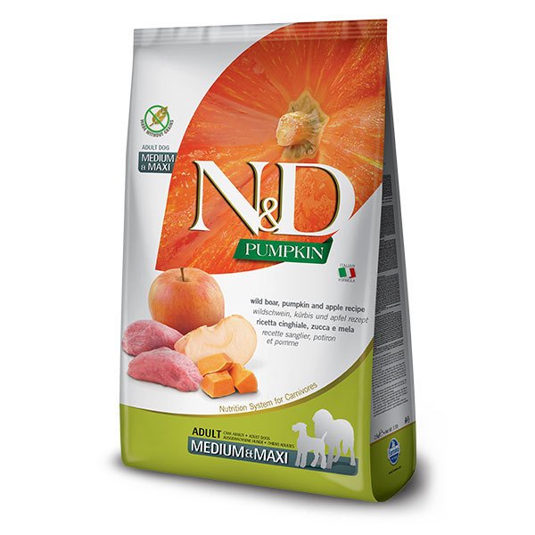 N-D Tahılsız Bal Kabaklı Yaban Domuzlu Elmalı Medium Maxi Adult 12 Kg