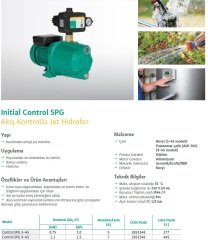 WILO Control spg 9-45 Fluid Kont. Hidrofor 4 Kat-10 Daire