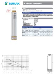 Sumak 4SD1805  4'' Tek Pompa  (22 mss/ 1,5 HP)