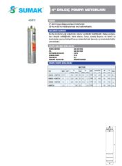 Sumak 4Smt10 - 4'' Tek Dalgıç Motoru - 1 HP (0,75 KW) - Trifaze