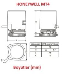 Honeywell MT4-230-NC  FanCoil Motor - 220V-Normalde Kapalı - Strok 4 mm