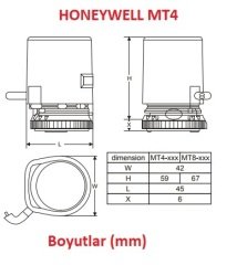 Honeywell MT4-024-NC  FanCoil Motor - 24V-Normalde Kapalı - Strok 4 mm