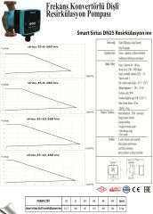 Smart Sirius 25/12 -180 ReSirkülasyon Pompası 140W- 1''