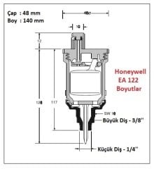 Honeywell EA122-BA  Vakum Kırıcılı Otomatik Purjör 1/4'' - 3/8'' - Alman Malı