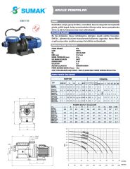 Sumak SMH 120 T- 1,2 HP Filtreli Havuz Pompası - 380V - 2''