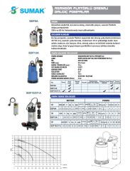 Sumak SDF18/2Y-A  Asansör Flatörlü  Dalgıç  1,8 HP - 20 metre