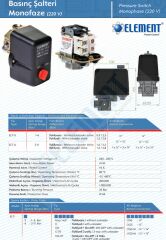 Element ELT-6CO-3Y (2-11) 3 Yollu on/off  Kompresör Basınç Şalteri 220V- 1/2''