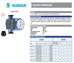 Sumak SSP3-25/6 Sir. Pompası 130 mm - 1'' - 220 V