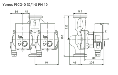 Wilo Yonos Pico D 30/1-8 Sirkülasyon Pompası -  1¼'' - DN32