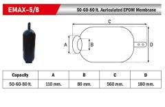 Euromax Membran 50-60 Litre - Kulaklı Tip D80