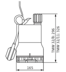Wilo TMW 32/8 Drenaj Pompası - Az kirli sular için - Flatörlü 0.5 HP